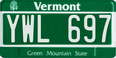 VT license plate YWL697