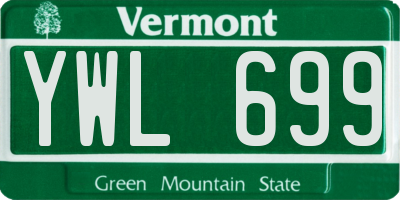 VT license plate YWL699