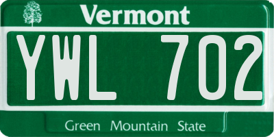 VT license plate YWL702