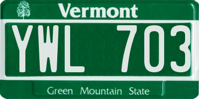 VT license plate YWL703