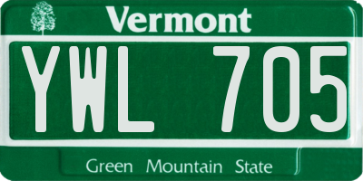 VT license plate YWL705