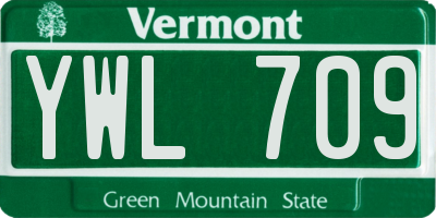 VT license plate YWL709