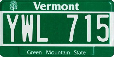 VT license plate YWL715