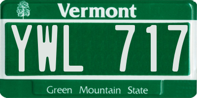VT license plate YWL717