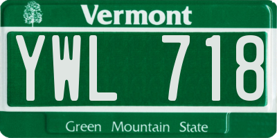 VT license plate YWL718