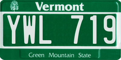 VT license plate YWL719