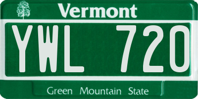 VT license plate YWL720