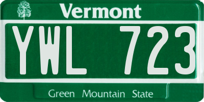 VT license plate YWL723