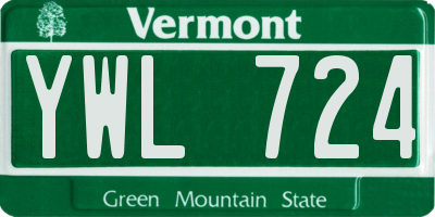 VT license plate YWL724