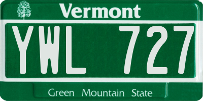 VT license plate YWL727