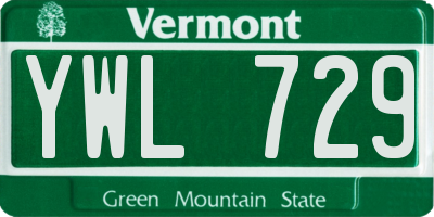 VT license plate YWL729