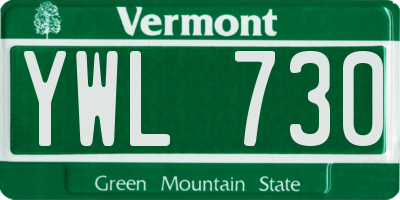 VT license plate YWL730