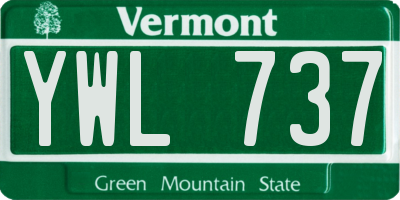 VT license plate YWL737