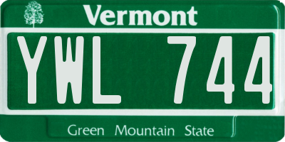VT license plate YWL744