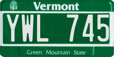 VT license plate YWL745