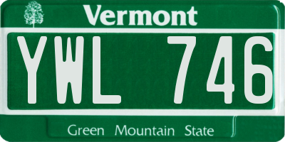 VT license plate YWL746