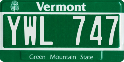 VT license plate YWL747