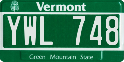 VT license plate YWL748
