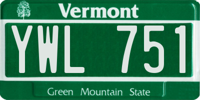 VT license plate YWL751