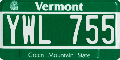 VT license plate YWL755