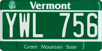 VT license plate YWL756