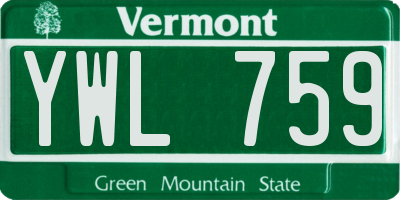 VT license plate YWL759