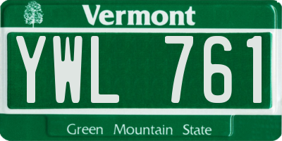 VT license plate YWL761