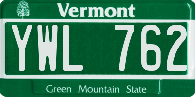 VT license plate YWL762
