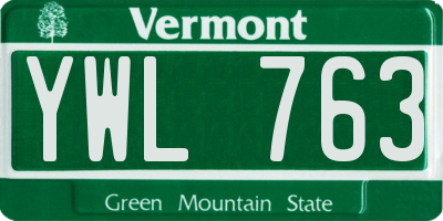 VT license plate YWL763