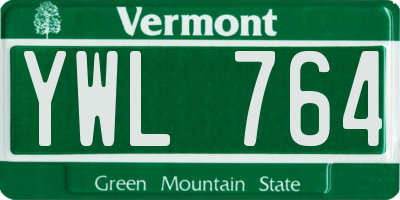 VT license plate YWL764