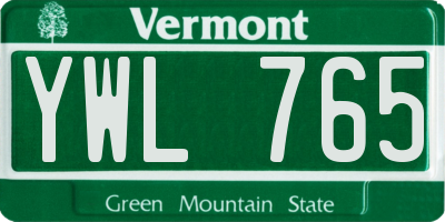 VT license plate YWL765