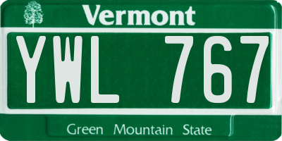 VT license plate YWL767