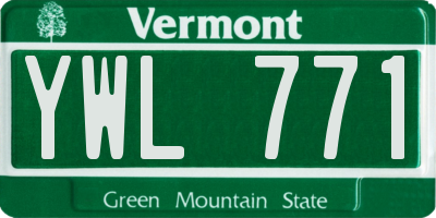 VT license plate YWL771