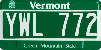 VT license plate YWL772
