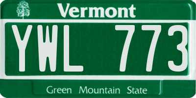 VT license plate YWL773