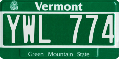 VT license plate YWL774