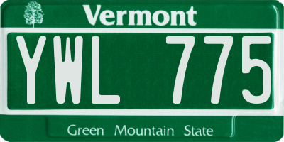 VT license plate YWL775