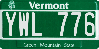 VT license plate YWL776