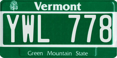 VT license plate YWL778
