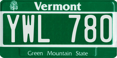 VT license plate YWL780