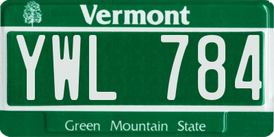 VT license plate YWL784