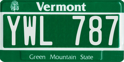 VT license plate YWL787