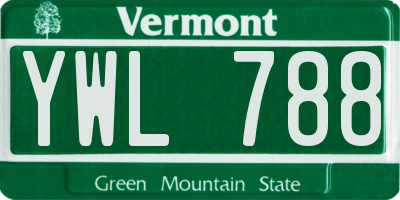 VT license plate YWL788