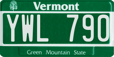 VT license plate YWL790