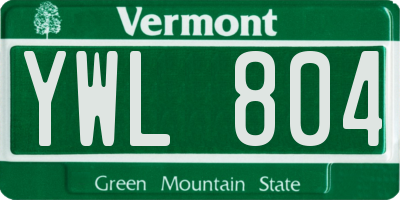 VT license plate YWL804