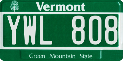VT license plate YWL808