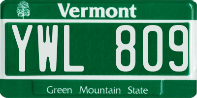 VT license plate YWL809