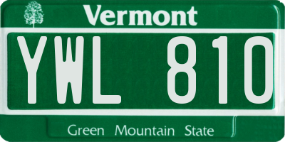 VT license plate YWL810