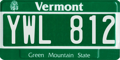 VT license plate YWL812