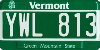 VT license plate YWL813